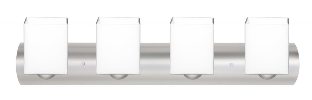 Besa Wall Rise Satin Nickel Opal Matte 4x60W Medium Base