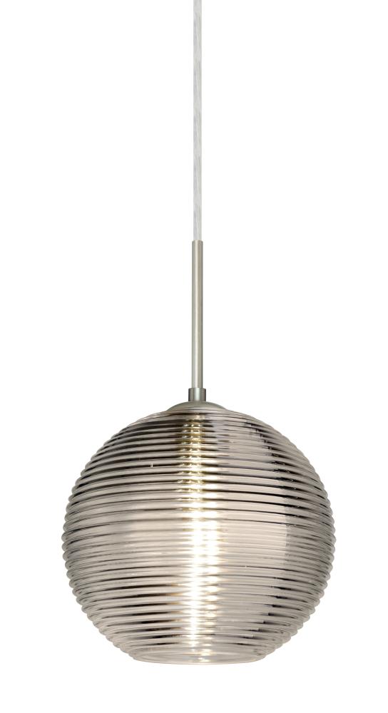 Besa Kristall 8 Pendant For Multiport Canopy Satin Nickel Smoke 1x75W Medium Base