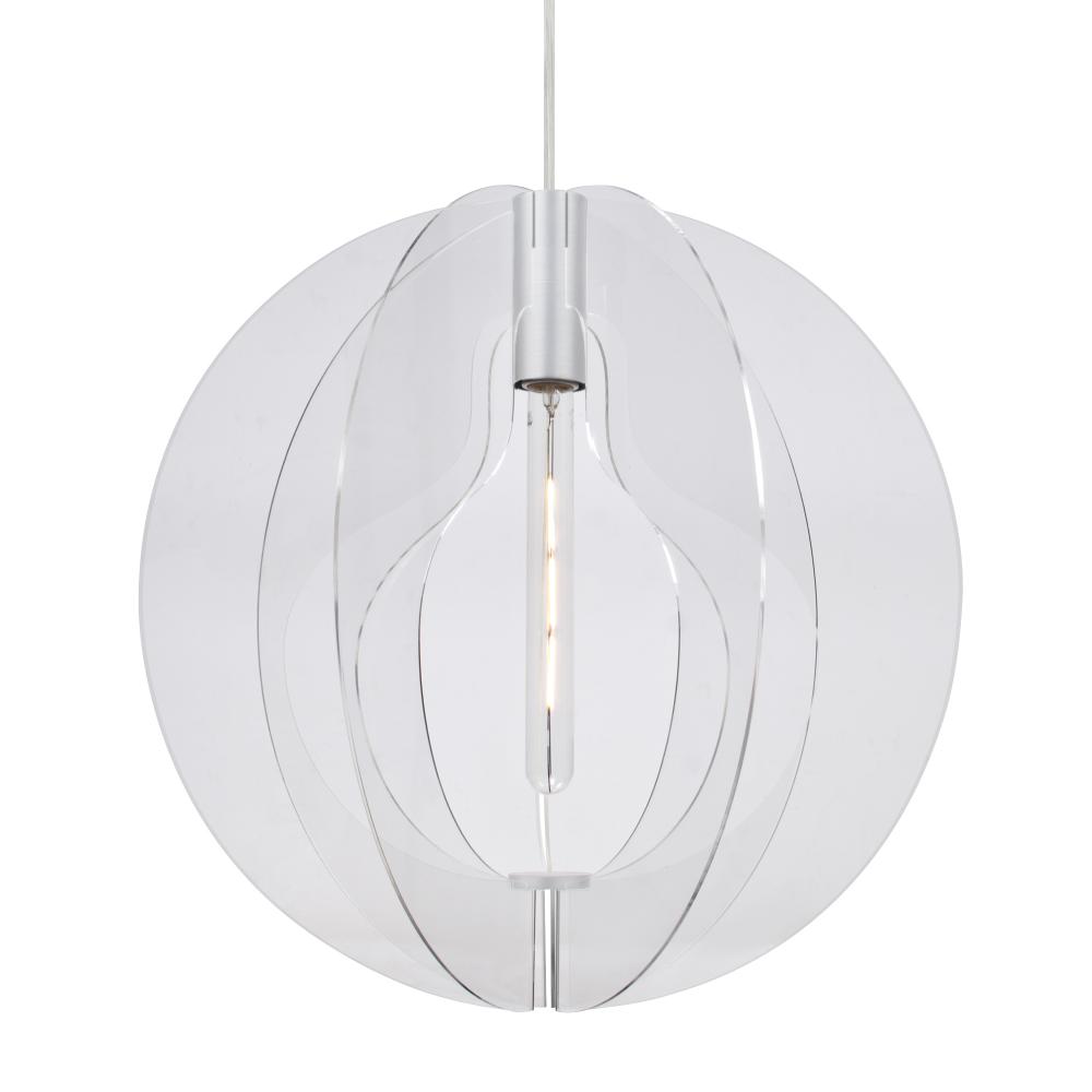 Besa Pendant For Multiport Canopy , Globe, Satin Nickel Finish, 1x4W LED Filament