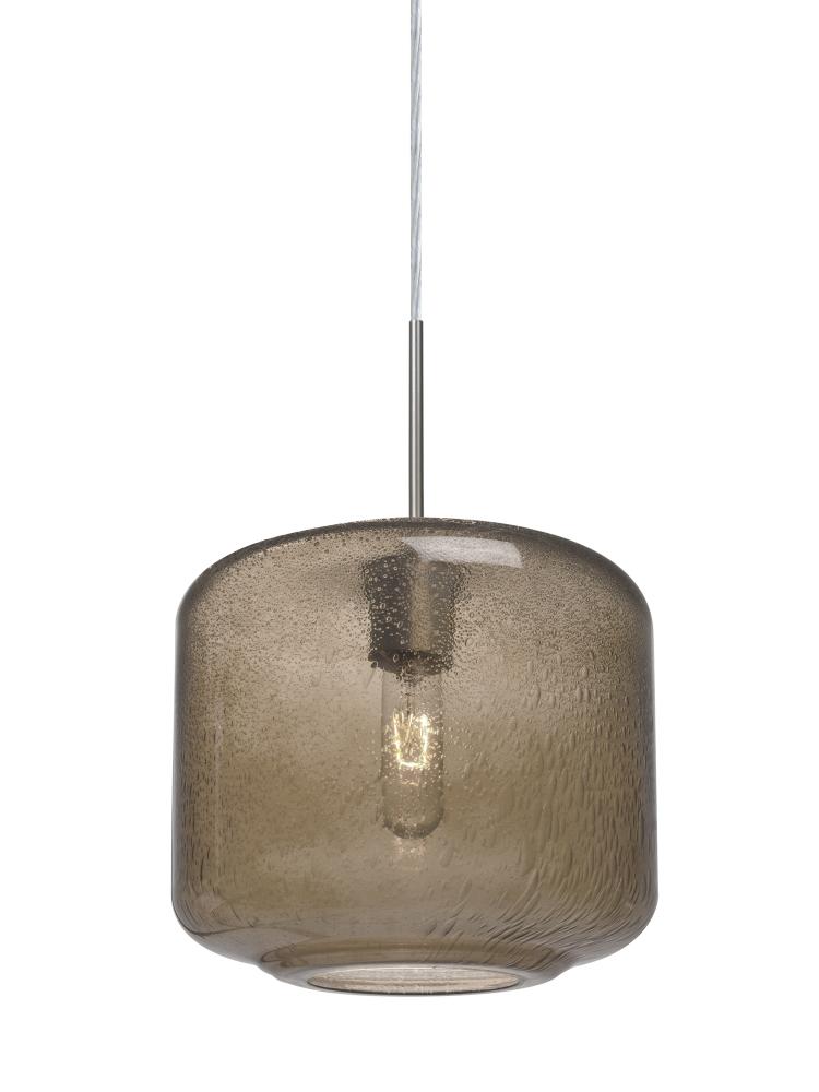 Besa Niles 10 Pendant For Multiport Canopy, Smoke Bubble, Satin Nickel Finish, 1x60W