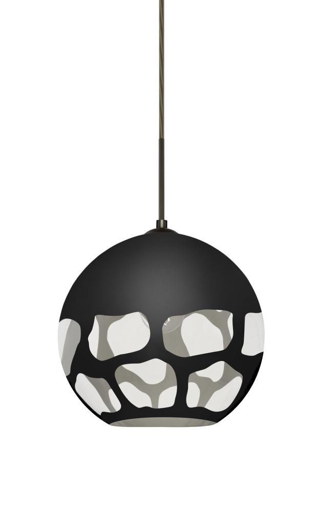 Besa, Rocky Cord Pendant For Multiport Canopies, Black, Bronze Finish, 1x60W Medium B