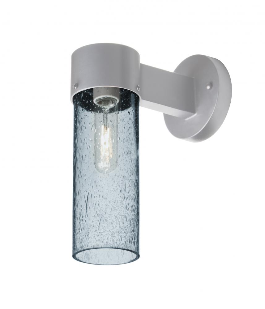 Besa, Juni 10 Outdoor Sconce, Blue Bubble, Silver Finish, 1x60W Medium Base