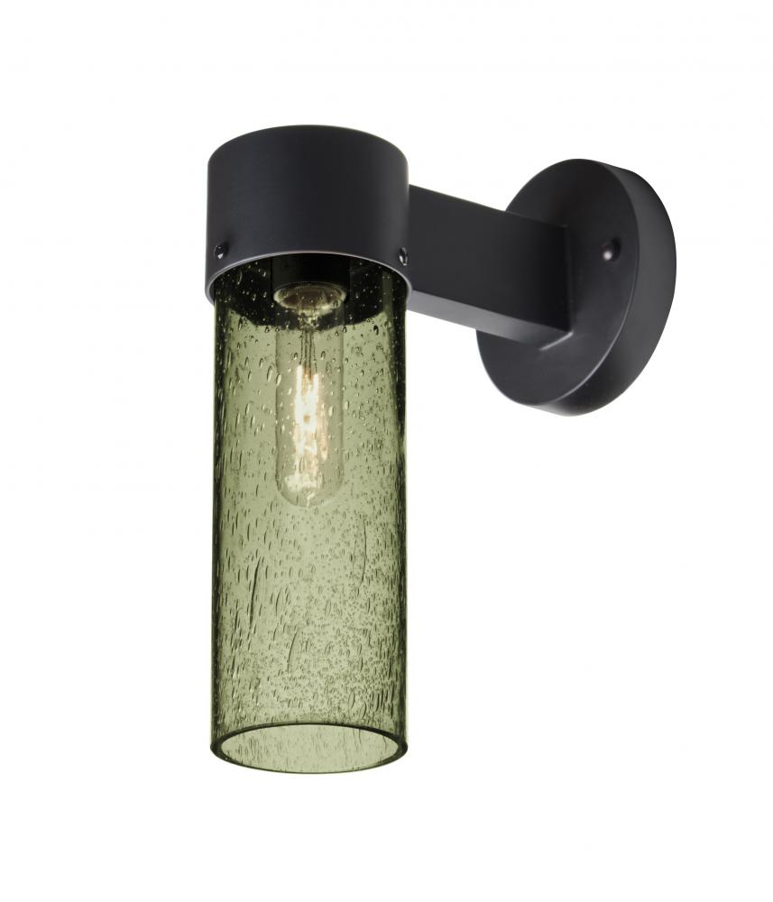 Besa, Juni 10 Outdoor Sconce, Moss Bubble, Black Finish, 1x60W Medium Base