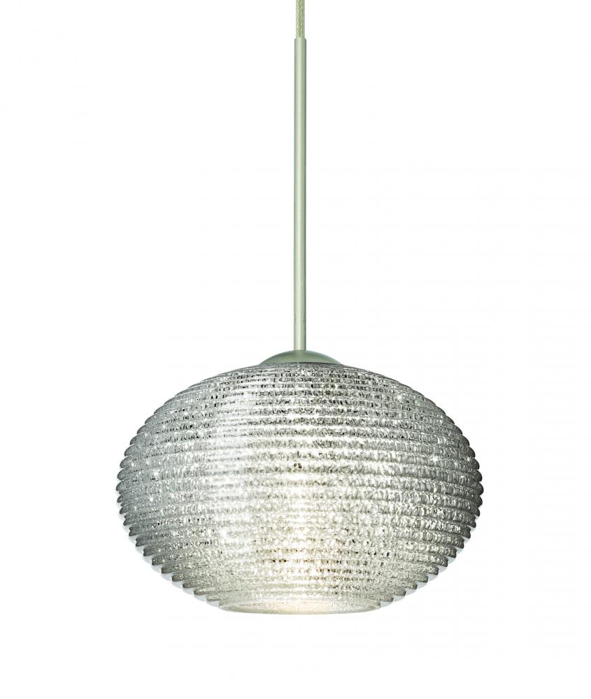 Besa Pendant Lasso Satin Nickel Glitter 1x50W Halogen, 15Ft. Cord