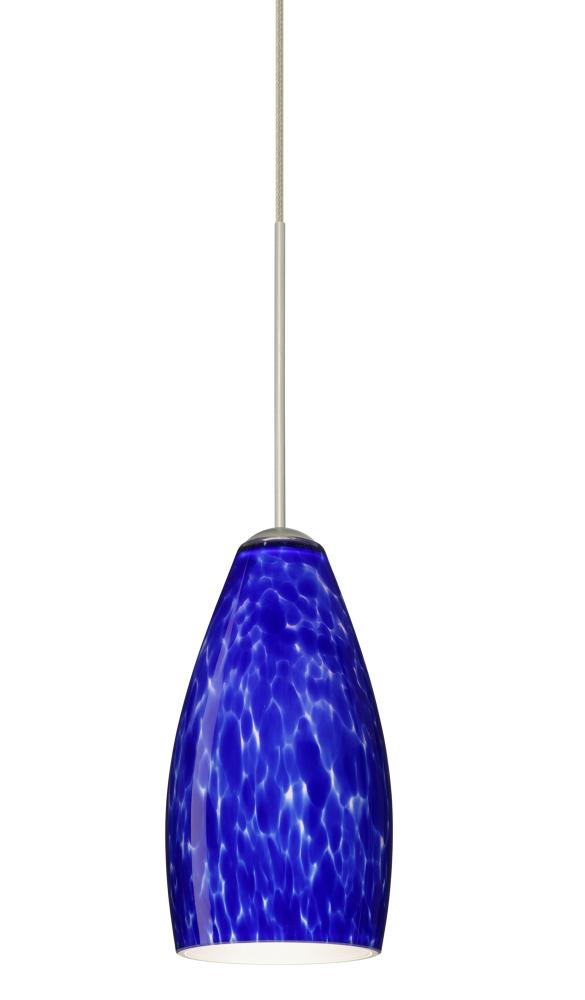 Besa Pendant Karli Satin Nickel Blue Cloud 1x50W Halogen