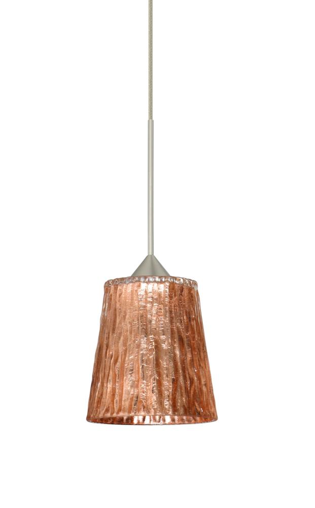 Besa Pendant For Multiport Canopy Nico 4 Satin Nickel Stone Copper Foil 1x35W Halogen