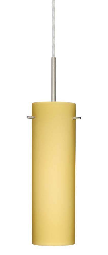 Besa Copa LED Pendant Vanilla Matte Satin Nickel 1x9W LED