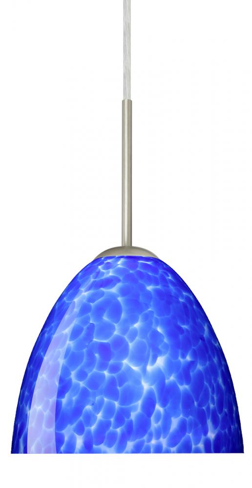 Besa Sasha Pendant Satin Nickel Blue Cloud 1x40W Halogen