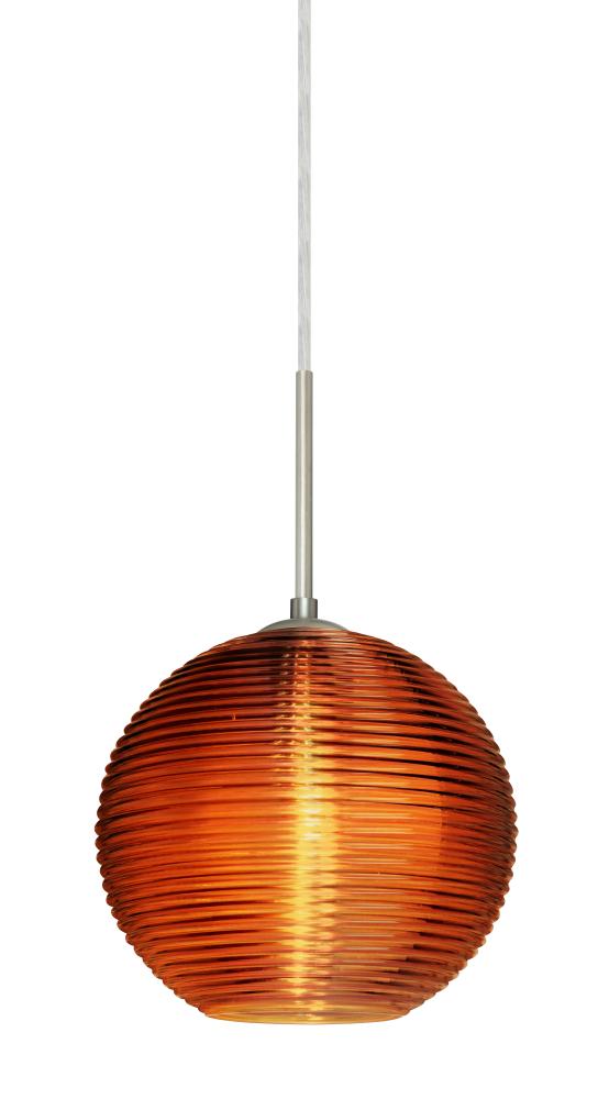 Besa Kristall 8 Pendant Satin Nickel Amber 1x9W LED