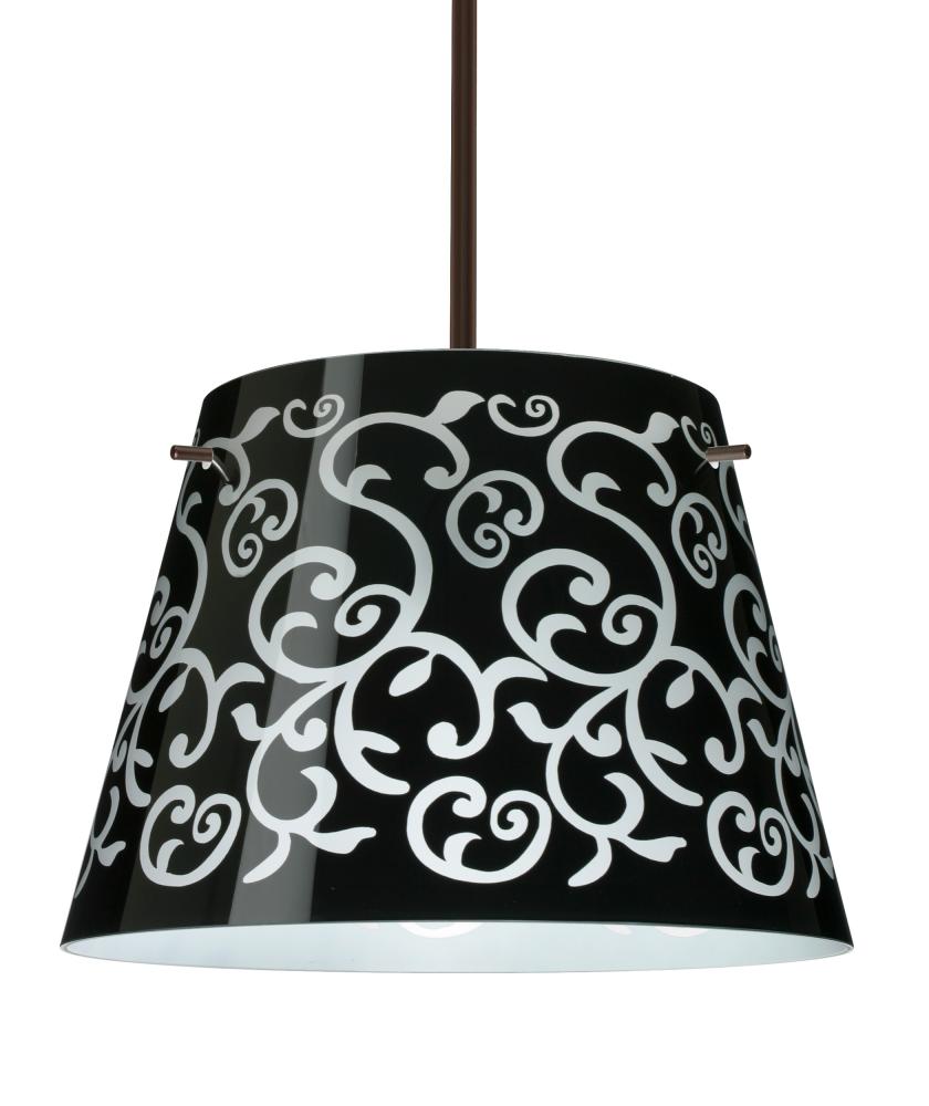 Besa Amelia 15 LED Pendant 1KT Black Damask Bronze 3x11W LED