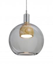 Besa Lighting 1JC-BENJISMNA-LED-SN - Besa, Benji Cord Pendant, Smoke/Natural, Satin Nickel Finish, 1x9W LED