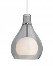 Besa Lighting 1JC-ELLE11GY-LED-SN - Besa, Elle 11 Cord Pendant, Gray, Satin Nickel Finish, 1x9W LED