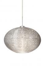 Besa Lighting 1JT-4913GL-LED-SN - Besa Pendant Pape 12 Satin Nickel Glitter 1x9W LED