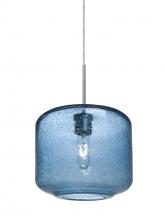 Besa Lighting 1JT-NILES10BL-SN - Besa Niles 10 Pendant, Blue Bubble, Satin Nickel Finish, 1x60W Medium Base T10