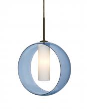 Besa Lighting 1JT-PLATOBL-LED-BR - Besa, Plato Cord Pendant, Blue/Opal, Bronze Finish, 1x5W LED