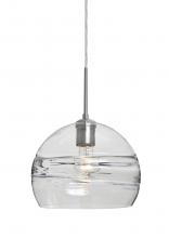 Besa Lighting 1JT-SPIR10CL-SN - Besa Spirit 10 Pendant, Clear, Satin Nickel Finish, 1x60W Medium Base