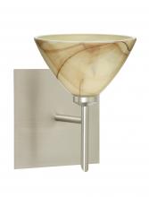 Besa Lighting 1SW-174383-LED-SN-SQ - Besa Wall With SQ Canopy Domi Satin Nickel Mocha 1x5W LED