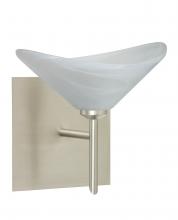 Besa Lighting 1SW-191352-LED-SN-SQ - Besa Wall With SQ Canopy Hoppi Satin Nickel Marble 1x3W LED