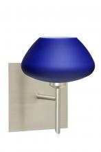 Besa Lighting 1SW-541087-LED-SN-SQ - Besa Wall With SQ Canopy Peri Satin Nickel Blue Matte 1x5W LED