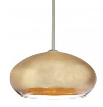 Besa Lighting 1TT-4345GF-LED-SN - Besa Brio 14 Stem Pendant Satin Nickel Gold Foil 1x9W LED