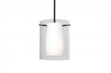 Besa Lighting 1TT-C00607-BR - Besa Stem Pendant Pahu 8 Bronze Clear/Opal 1x100W Medium Base