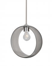 Besa Lighting 1TT-PLATOSM-SN-NI - Besa, Plato Stem Pendant, Smoke, Satin Nickel Finish, 1x60W Medium Base