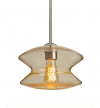 Besa Lighting 1TT-ZENGD-EDIL-SN - Besa, Zen Stem Pendant , Gold Bubble, Satin Nickel Finish, 1x8W LED Filament