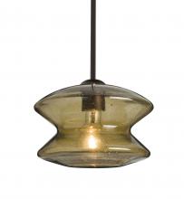 Besa Lighting 1TT-ZENLT-BR - Besa, Zen Stem Pendant , Latte Bubble, Bronze Finish, 1x60W Medium Base