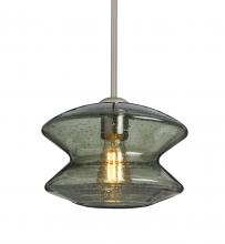 Besa Lighting 1TT-ZENMS-EDIL-SN - Besa, Zen Stem Pendant , Moss Bubble, Satin Nickel Finish, 1x8W LED Filament