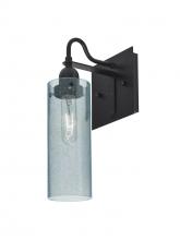 Besa Lighting 1WG-JUNI10BL-BK - Besa Juni 10 Wall, Blue Bubble, Black Finish, 1x60W Medium Base