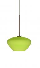 Besa Lighting 1XC-541035-LED-BR - Besa Pendant Peri Bronze Chartreuse 1x5W LED