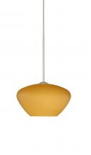 Besa Lighting 1XC-541080-SN - Besa Pendant Peri Satin Nickel Amber Matte 1x50W Halogen