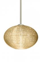 Besa Lighting 1TT-4913GD-LED-SN - Besa Pendant Pape 12 Satin Nickel Gold Glitter 1x9W LED