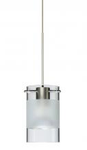 Besa Lighting 1XP-6524EC-LED-SN - Besa Scope Pendant 1xp Clear/Frost Satin Nickel 1x5W LED Mr16