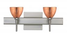 Besa Lighting 2SW-1758CF-LED-SN-SQ - Besa Divi Wall With SQ Canopy 2SW Copper Foil Satin Nickel 2x5W LED