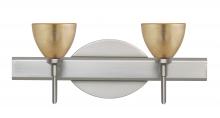 Besa Lighting 2SW-1758GF-LED-SN - Besa Divi Wall 2SW Gold Foil Satin Nickel 2x5W LED