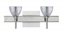 Besa Lighting 2SW-1758SF-CR-SQ - Besa Divi Wall With SQ Canopy 2SW Silver Foil Chrome 2x40W G9