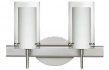 Besa Lighting 2SW-C44007-LED-SN - Besa Pahu 4 Wall 2SW Clear/Opal Satin Nickel 2x5W LED