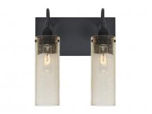 Besa Lighting 2WG-JUNI10GD-BK - Besa Juni 10 Vanity, Gold Bubble, Black Finish, 2x60W Medium Base