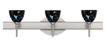 Besa Lighting 3SW-1858VB-LED-SN - Besa Divi Wall 3SW Black Dicro Vine Satin Nickel 3x5W LED