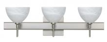 Besa Lighting 3SW-467952-SN-SQ - Besa Wall With Sq Canopy Brella Satin Nickel Marble 3x40W G9