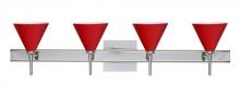 Besa Lighting 4SW-5121RM-CR-SQ - Besa Wall With Sq Canopy Kani Chrome Ruby Matte 4x40W G9