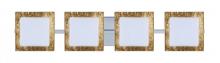 Besa Lighting 4WS-7735GF-LED-CR - Besa Wall Alex Chrome Opal/Gold Foil 4x5W LED