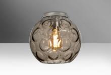 Besa Lighting BOMBAYSMC-EDIL-SN - Besa, Bombay Ceiling, Smoke, Satin Nickel Finish, 1x9W LED Filament