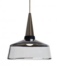 Besa Lighting J-BARON10BK-LED-BR - Besa, Baron 10 Cord Pendant for Mulitport Canopy, Black/Clear, Bronze Finish, 1x9W LE