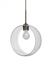 Besa Lighting J-PLATOCL-BR-NI - Besa, Plato Cord Pendant For Multiport Canopies, Clear, Bronze Finish, 1x60W Medium B