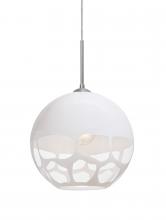 Besa Lighting J-ROCKYWH-SN - Besa, Rocky Cord Pendant For Multiport Canopies, White, Satin Nickel Finish, 1x60W Me