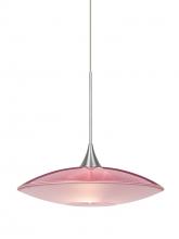 Besa Lighting RXP-6294RD-SN - Besa Pendant Spazio Satin Nickel Red/Frost 1x50W Halogen