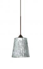 Besa Lighting X-5125SF-BR - Besa Pendant For Multiport Canopy Nico 4 Bronze Stone Silver Foil 1x35W Halogen