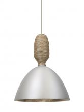 Besa Lighting X-CREED-LED-SN - Besa Creed Cord Pendant For Multiport Canopy, Satin Nickel With Silver Reflector, Sat